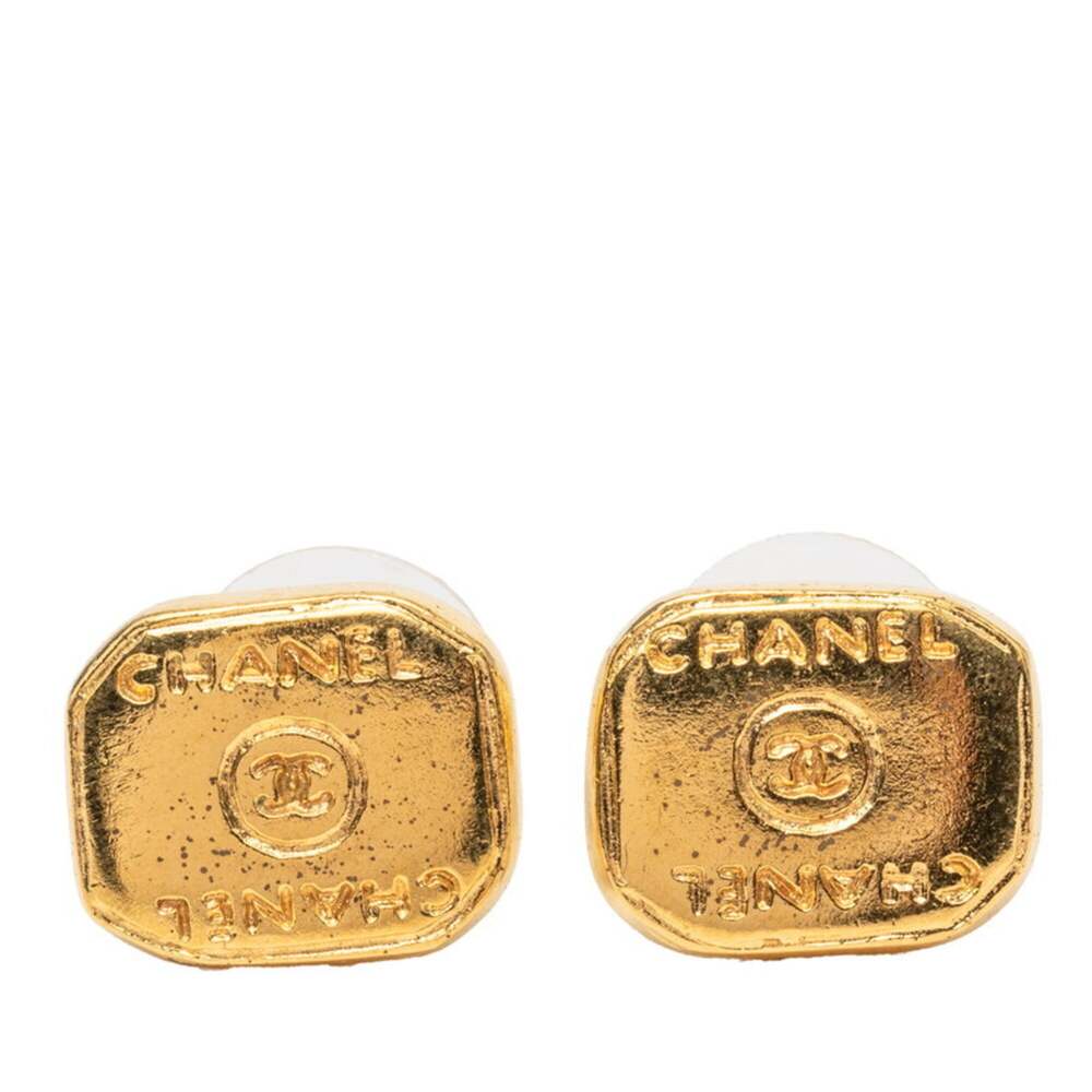 Chanel Cc Logo Stud Earrings Metal #299321C63B